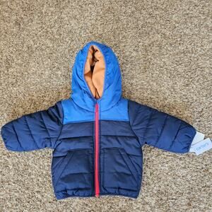 NWT Carters 12m Boys Classic Color Block Puffer Coat